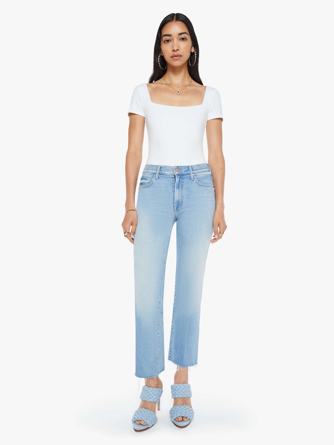 Mother Kick It Ankle Fray Jean in Can You Dig It, Color: Can You Dig It, Size: 25