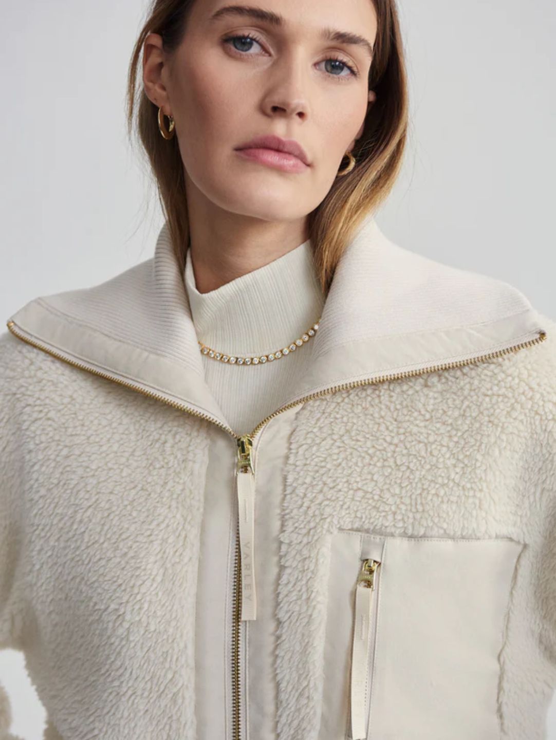 Varley Myla Zip-Through Jacket in Sandshell