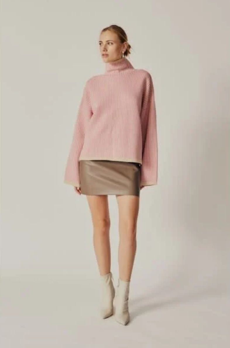 Deluc Genarium Turtleneck Sweater in Pink