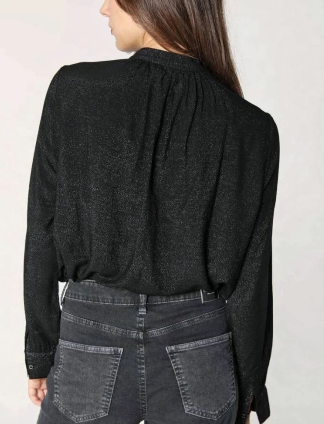 Mason&#39;s Adele W Blouse in Black with Silver Metallic