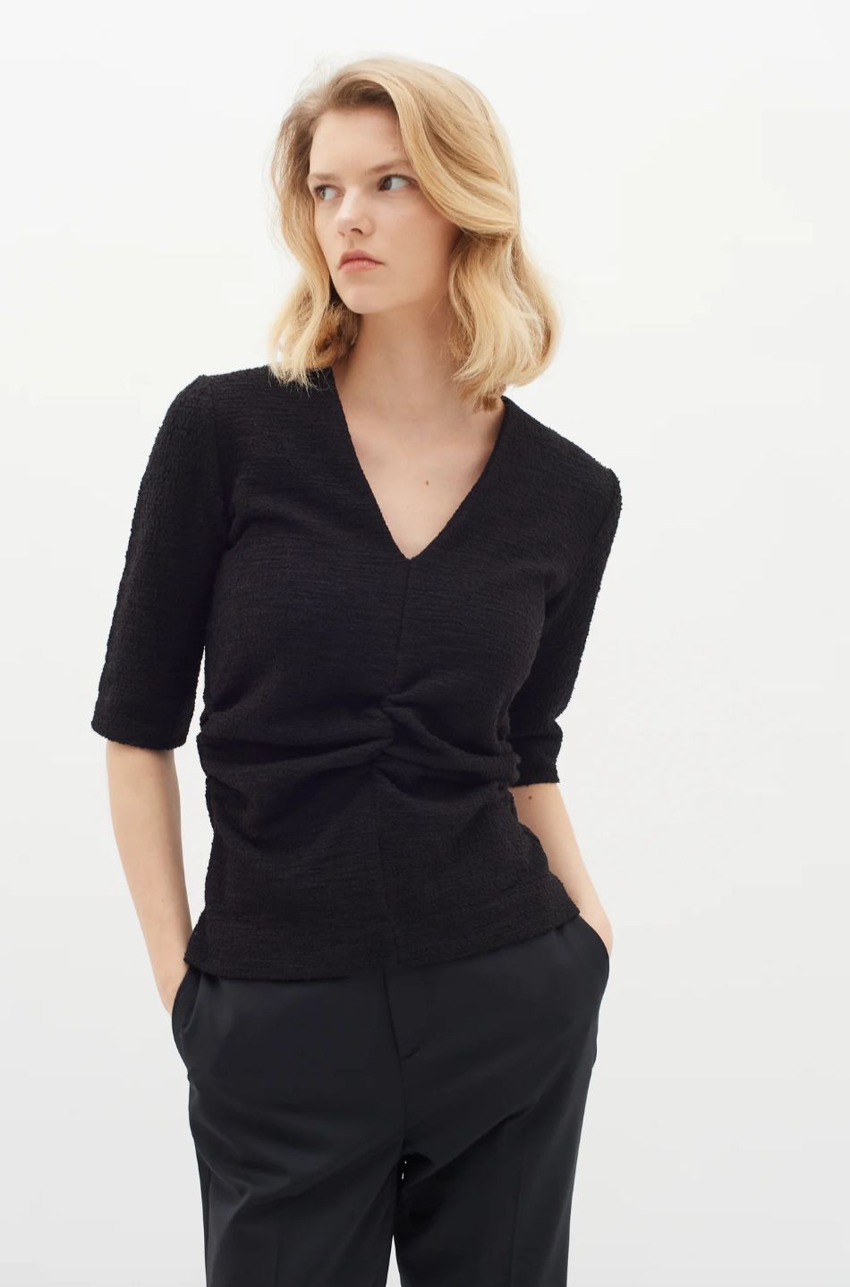 InWear Carey Top V-neck Gathered Top