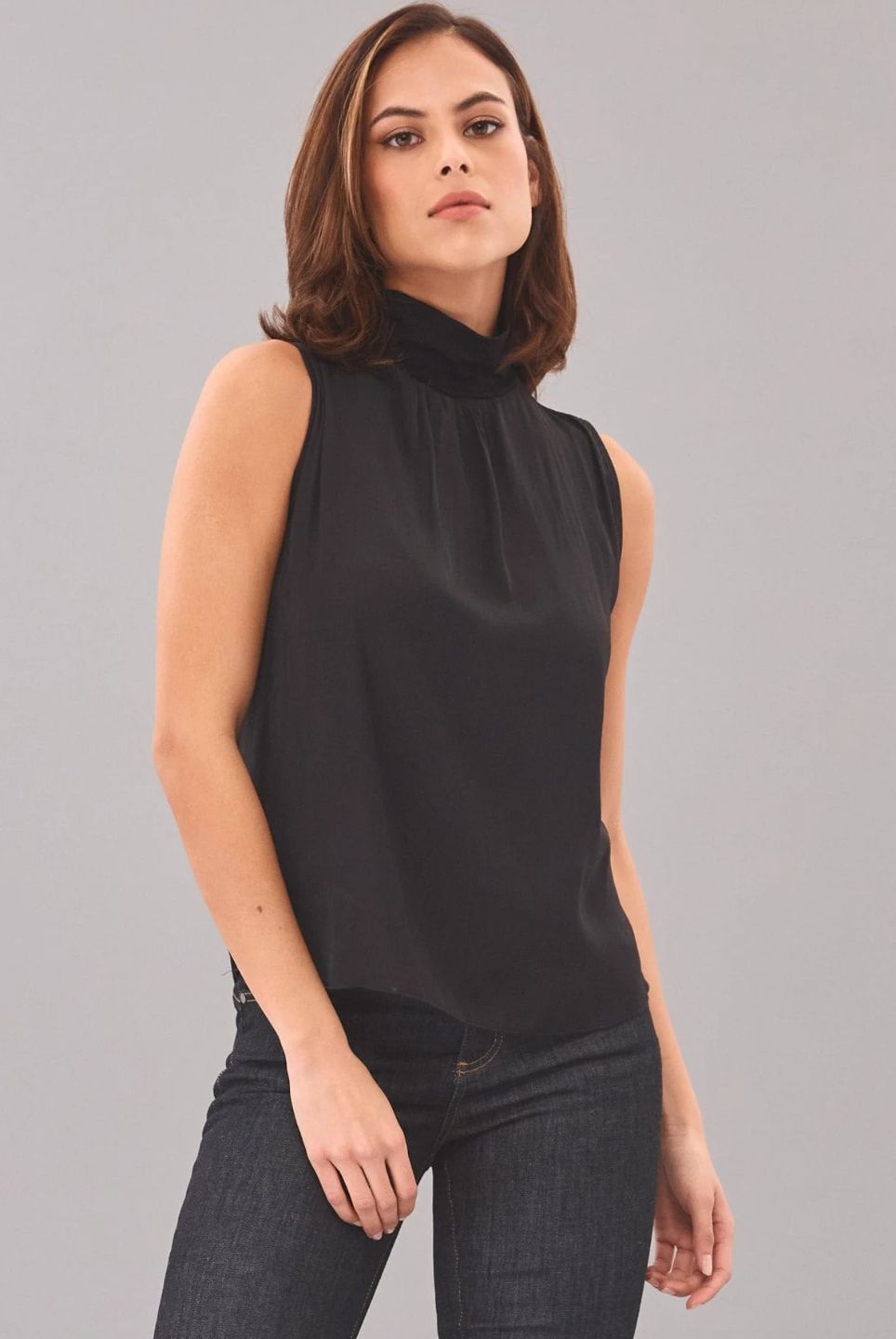 Lola &amp; Sophie Hybrid Sleeveless Mock Top