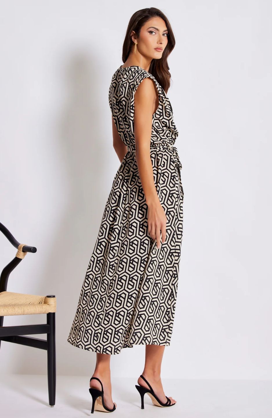 Bishop + Young Aries Wrap Dress Geo Print