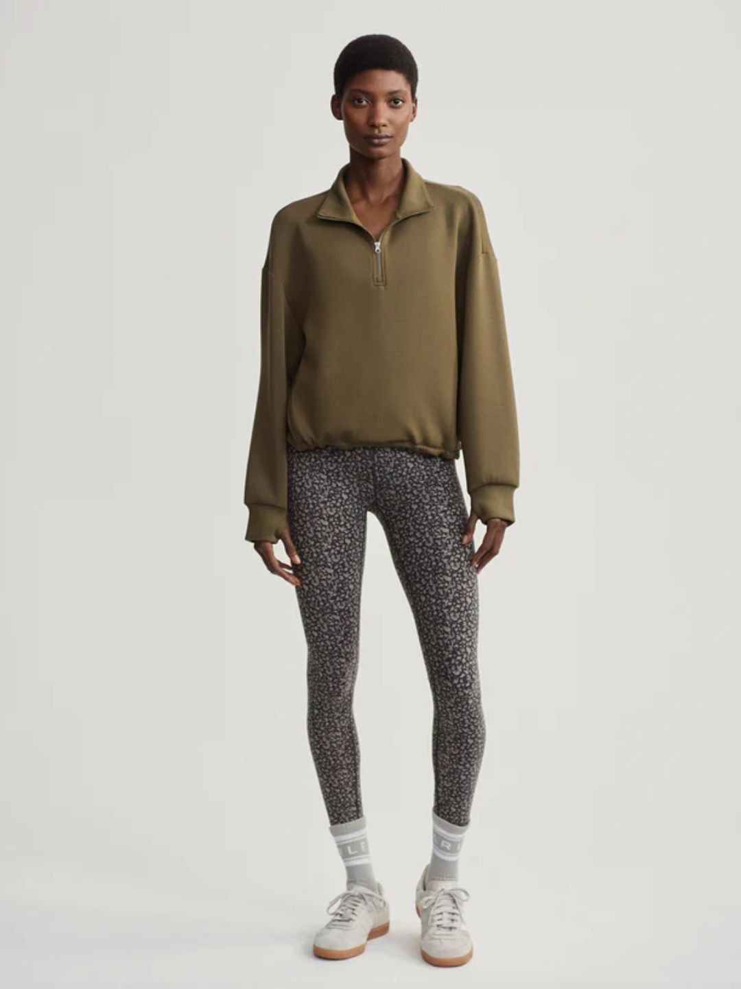 Varley Sian Cropped Half-Zip Midlayer