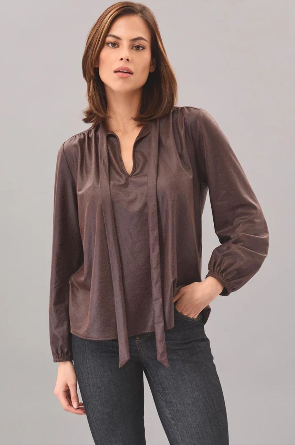 Lola &amp; Sophie Zoe Leatherette Top