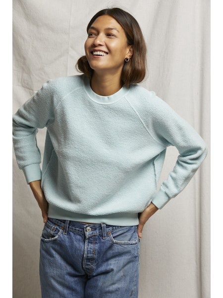 Perfect White Tee Ziggy Sweatshirt in Iced Aqua, Color: Iced Aqua, Size: XS
