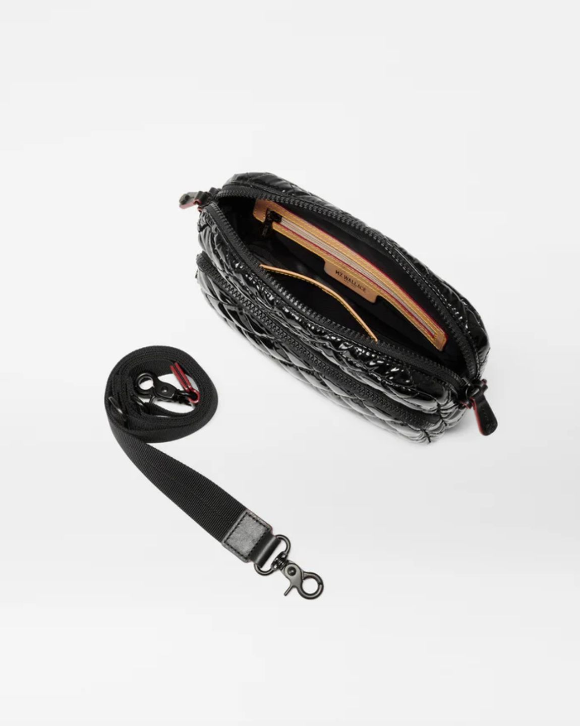 MZ Wallace Small Camera Bag in Black Lacquer