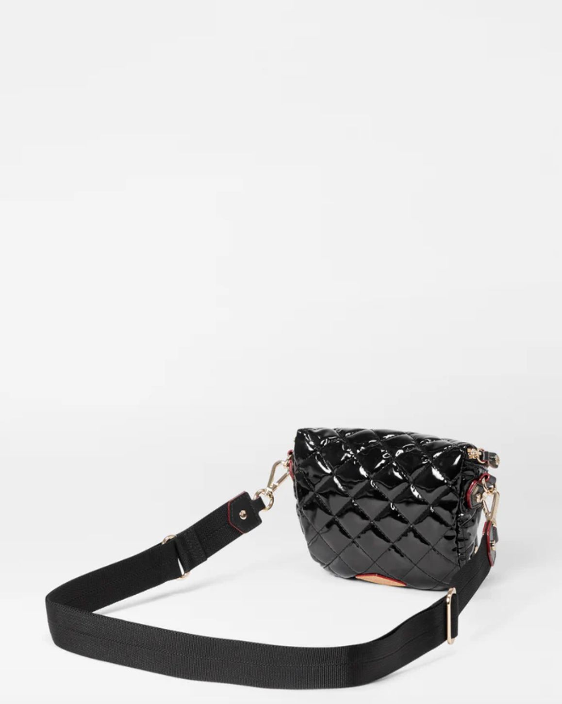 MZ Wallace Micro Crosby Sling in Black Lacquer