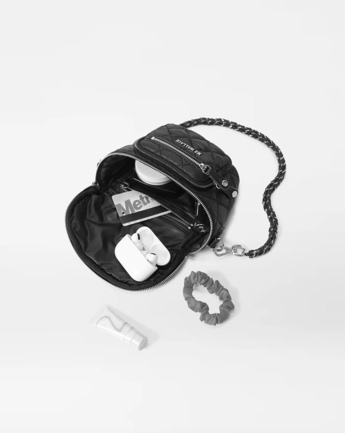 MZ Wallace Micro Crosby Sling in Black Lacquer