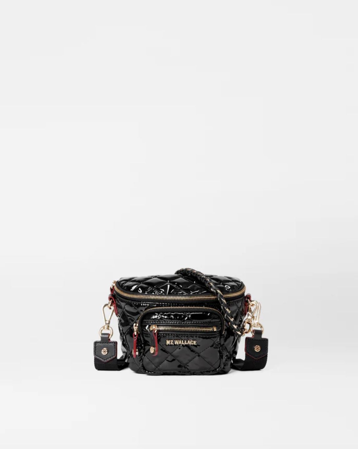 MZ Wallace Micro Crosby Sling in Black Lacquer