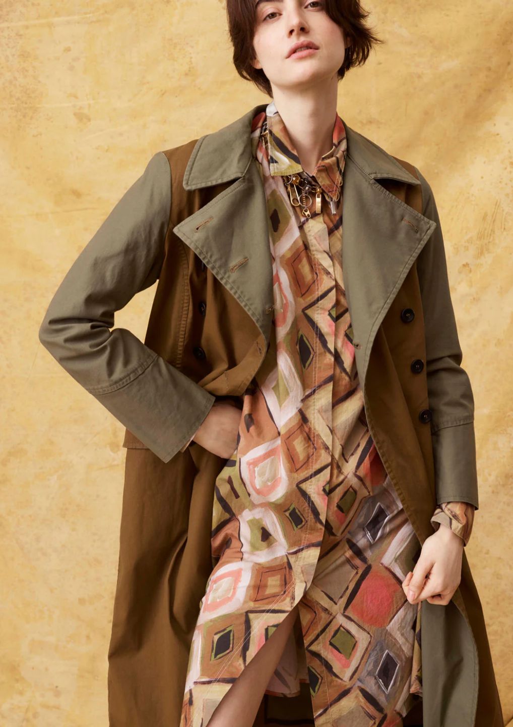 Hannes RoetherSanta Diamond Print Shirt Dress