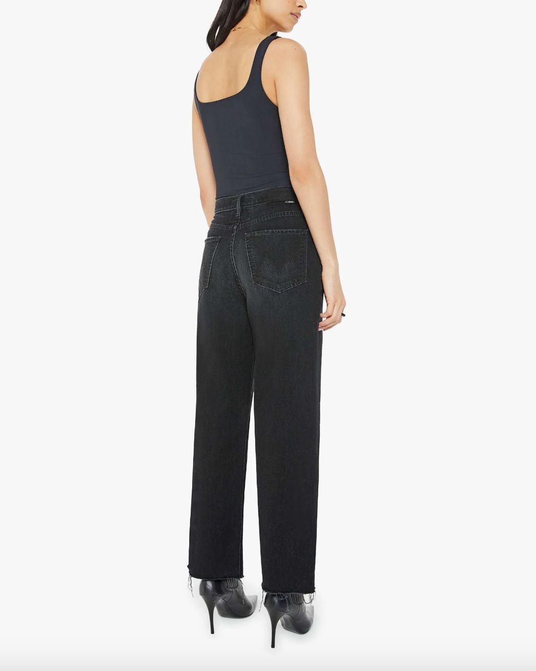 Mother Spitfire Ankle Fray Jean in Black Magic