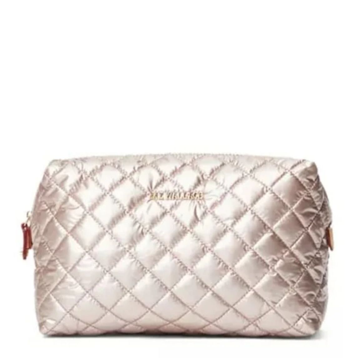 MZ Wallace Mica Cosmetic Case Pale Rose Gold Metallic