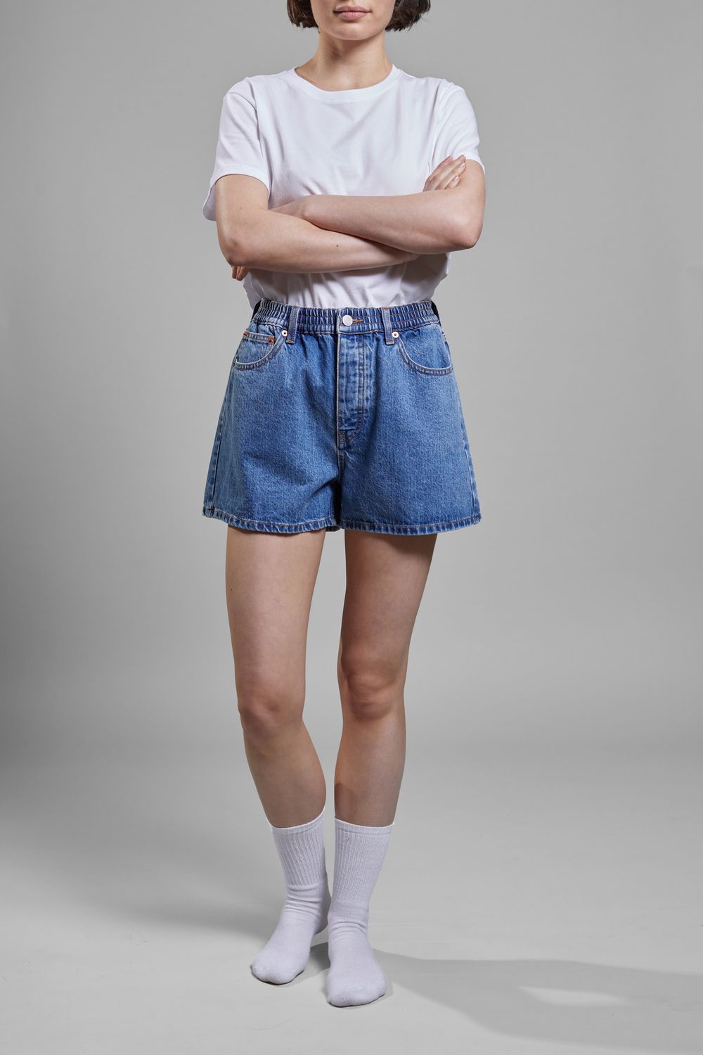 Still Here Ames Jean Short, Color: Classic Blue, Size: 24