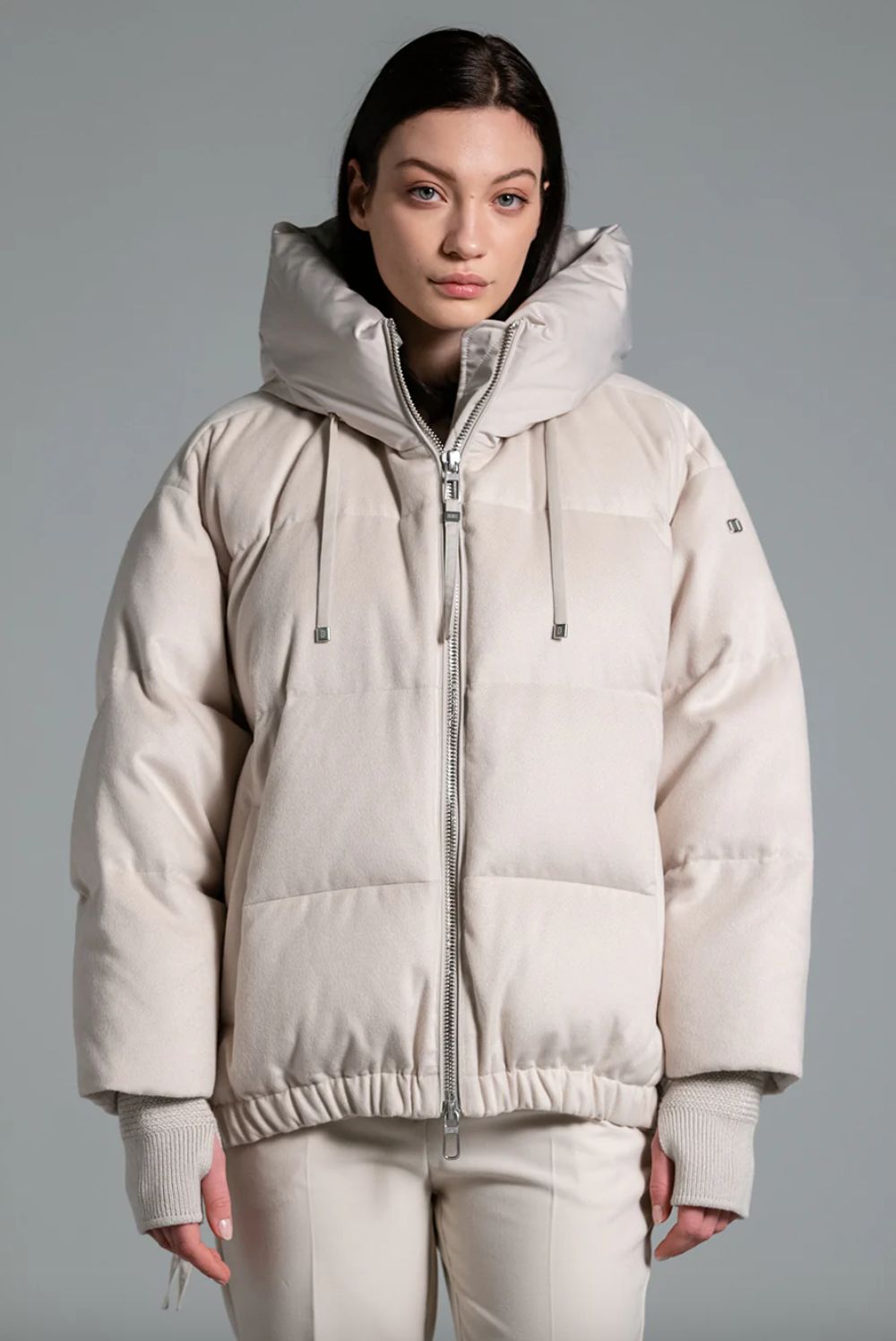 Duno Heka Short Puffer Jacket, Color: Ivory, Size: 40