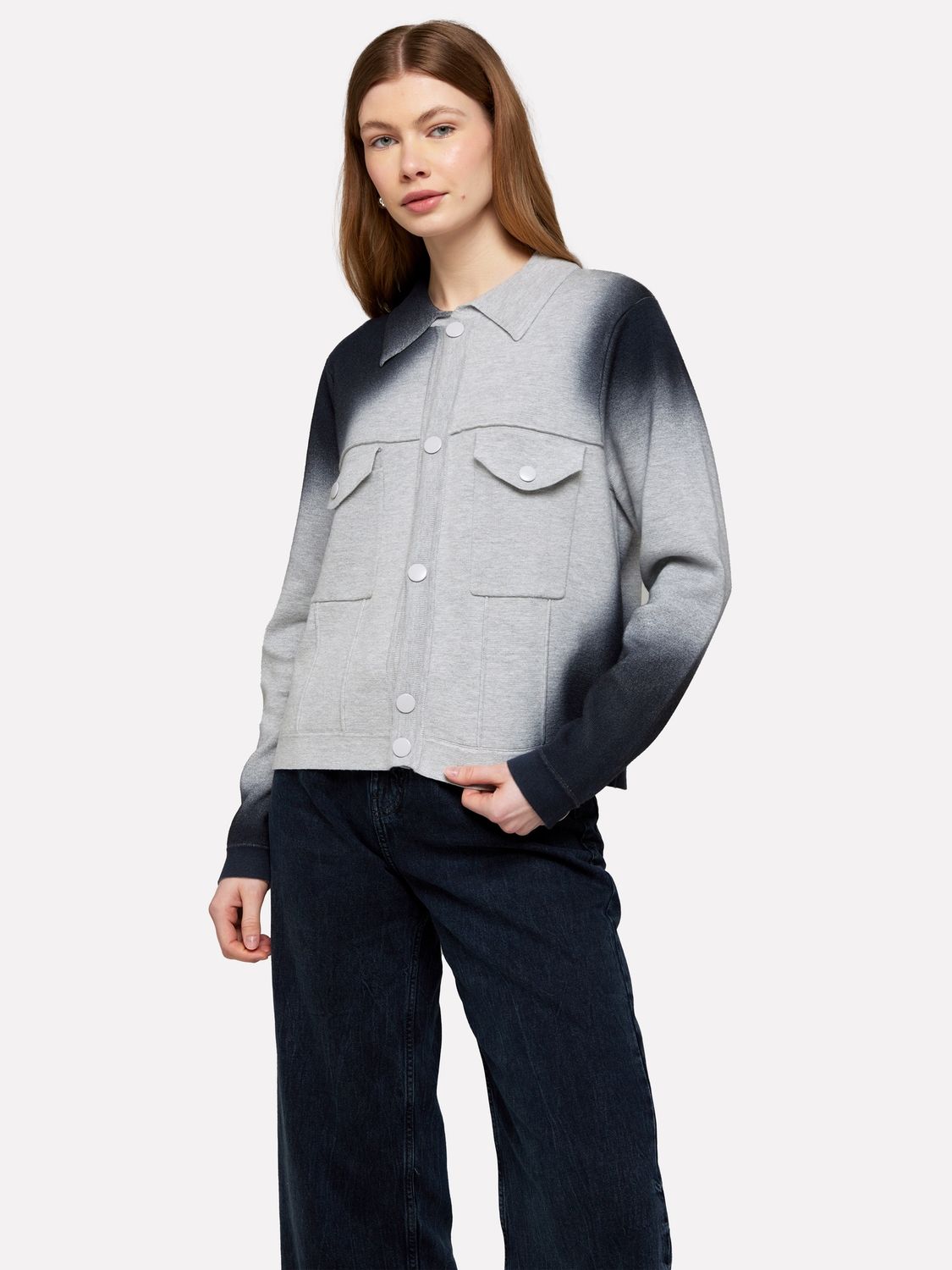 WISPR by Brodie  Shadow Print Shacket, Color: BLACK BEAUTY, Size: XS