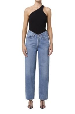 AGolde V-Waist Baggy Jean in Fairway, Color: Fairway, Size: 24