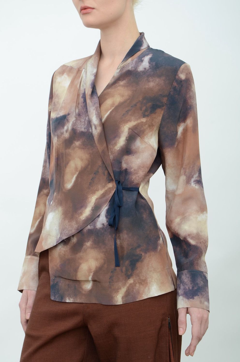 Elaine Kim Visaya Silk Wrap Shirt