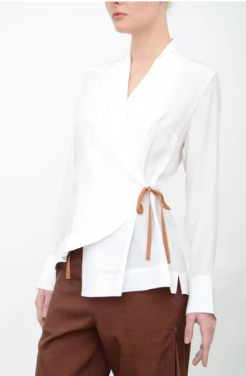 Elaine Kim Visaya Silk Wrap Shirt