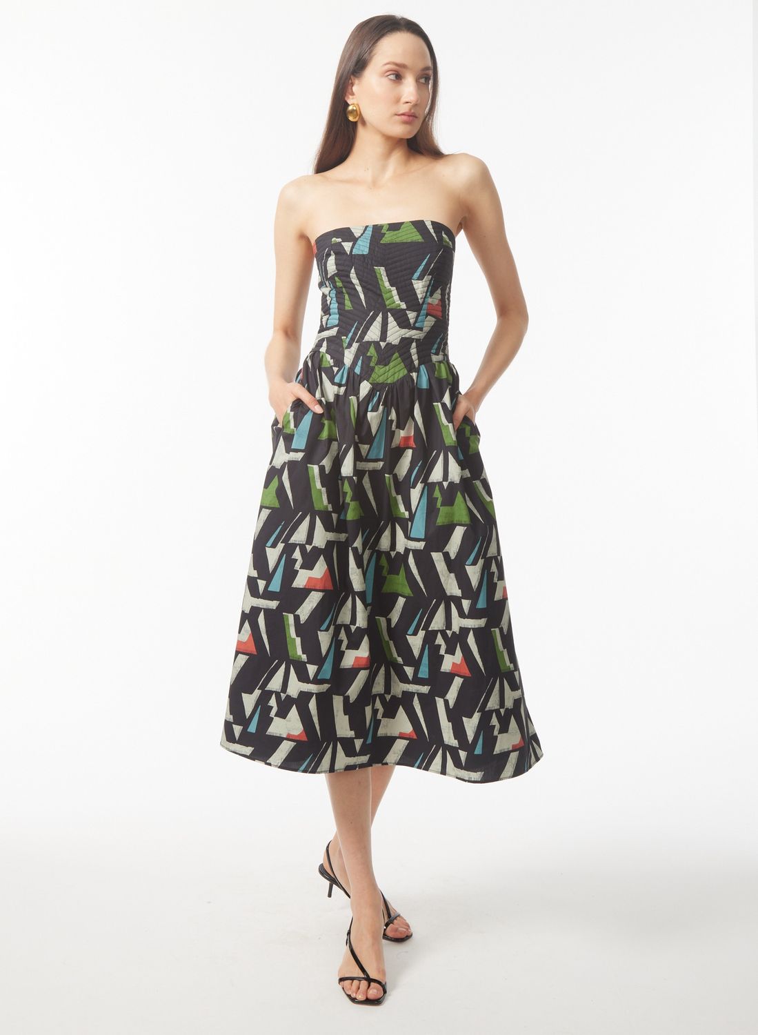 Gilner Farrar Luanna Strapless Dress, Color: BLACK FOREST, Size: XS