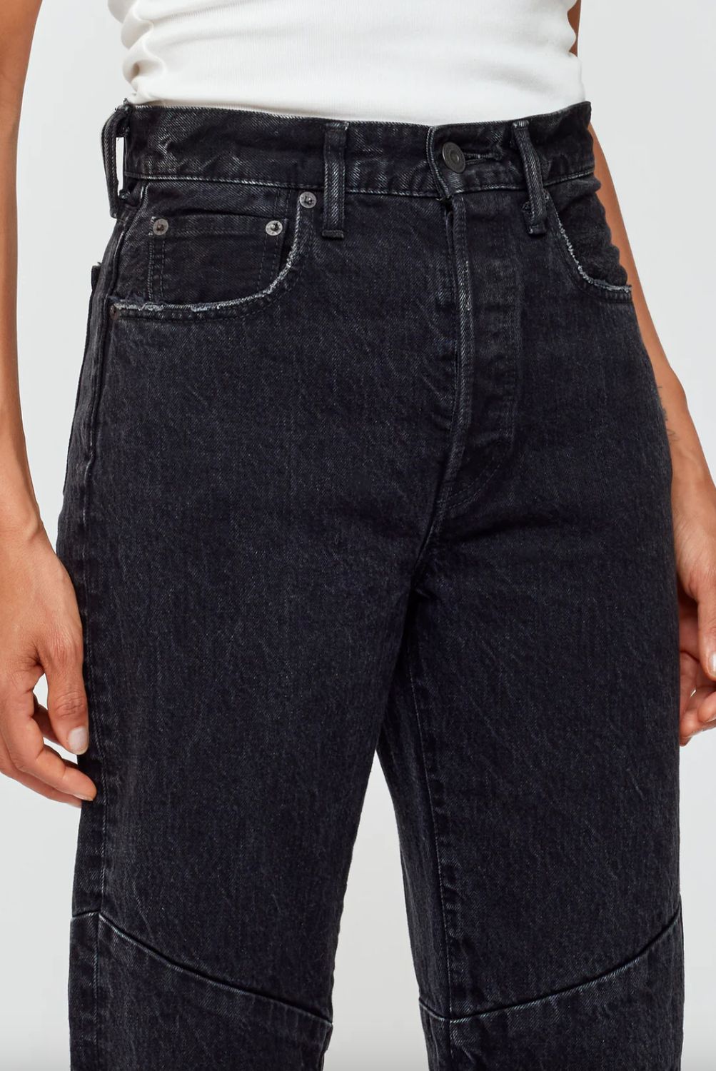 Moussy Angeline Switching Flare Jean in Black