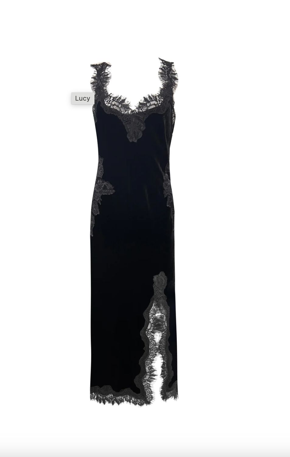 Gold Hawk Velvet Harper Long Dress in Black