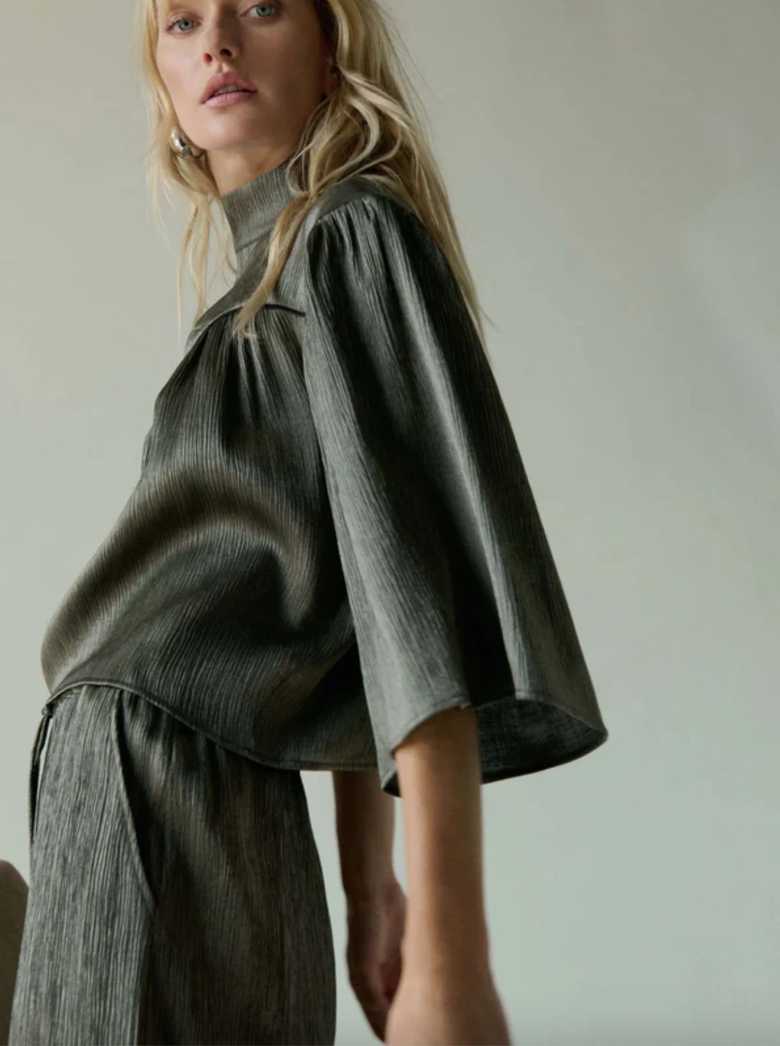 Nation Marci Top in Graphite Foil