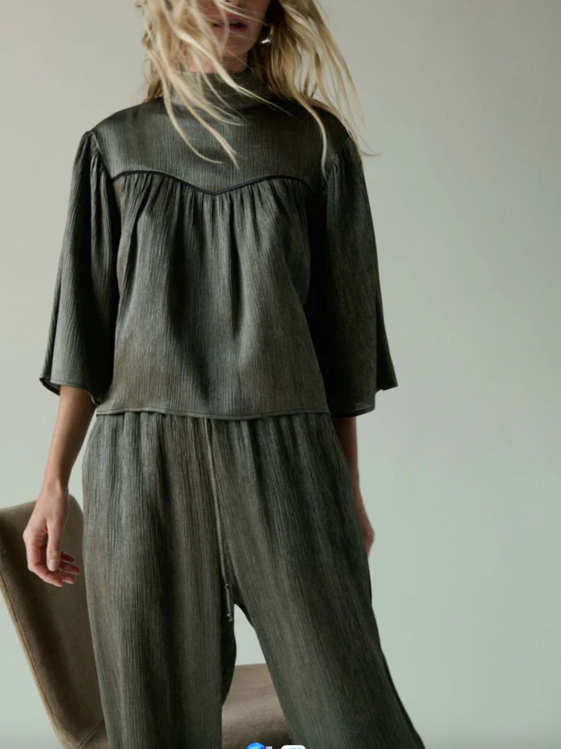 Nation Marci Top in Graphite Foil