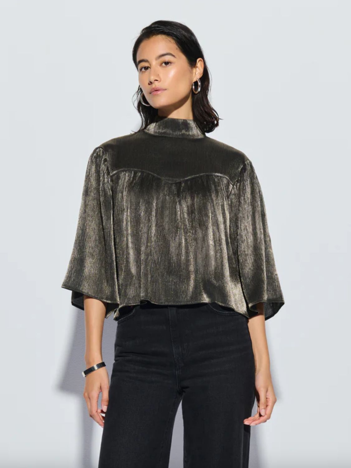 Nation Marci Top in Graphite Foil