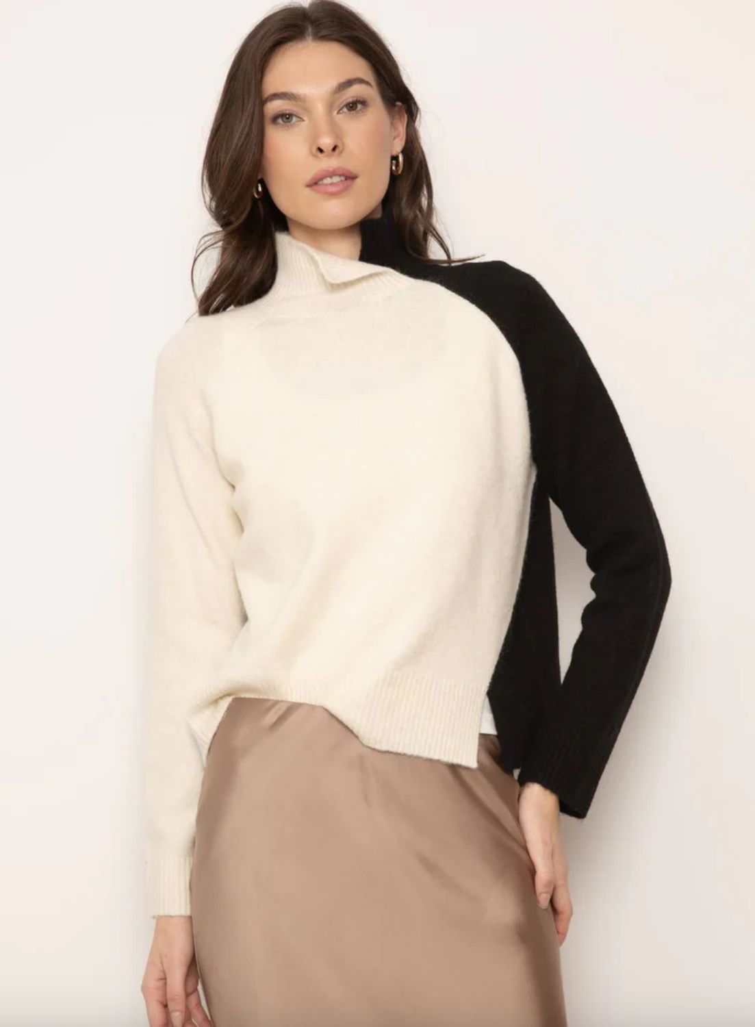 Central Park West Deacon Split Neck Sweater