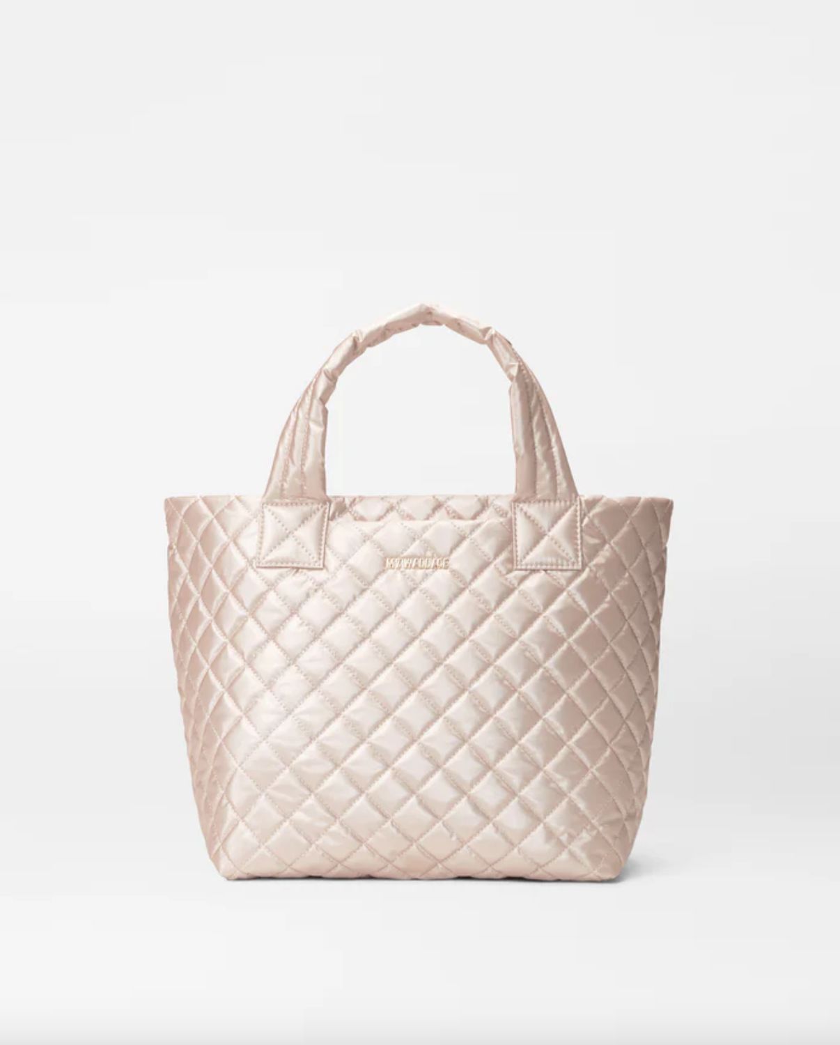 MZ Wallace Small Metro Tote Deluxe in Pale Rose Gold Metallic