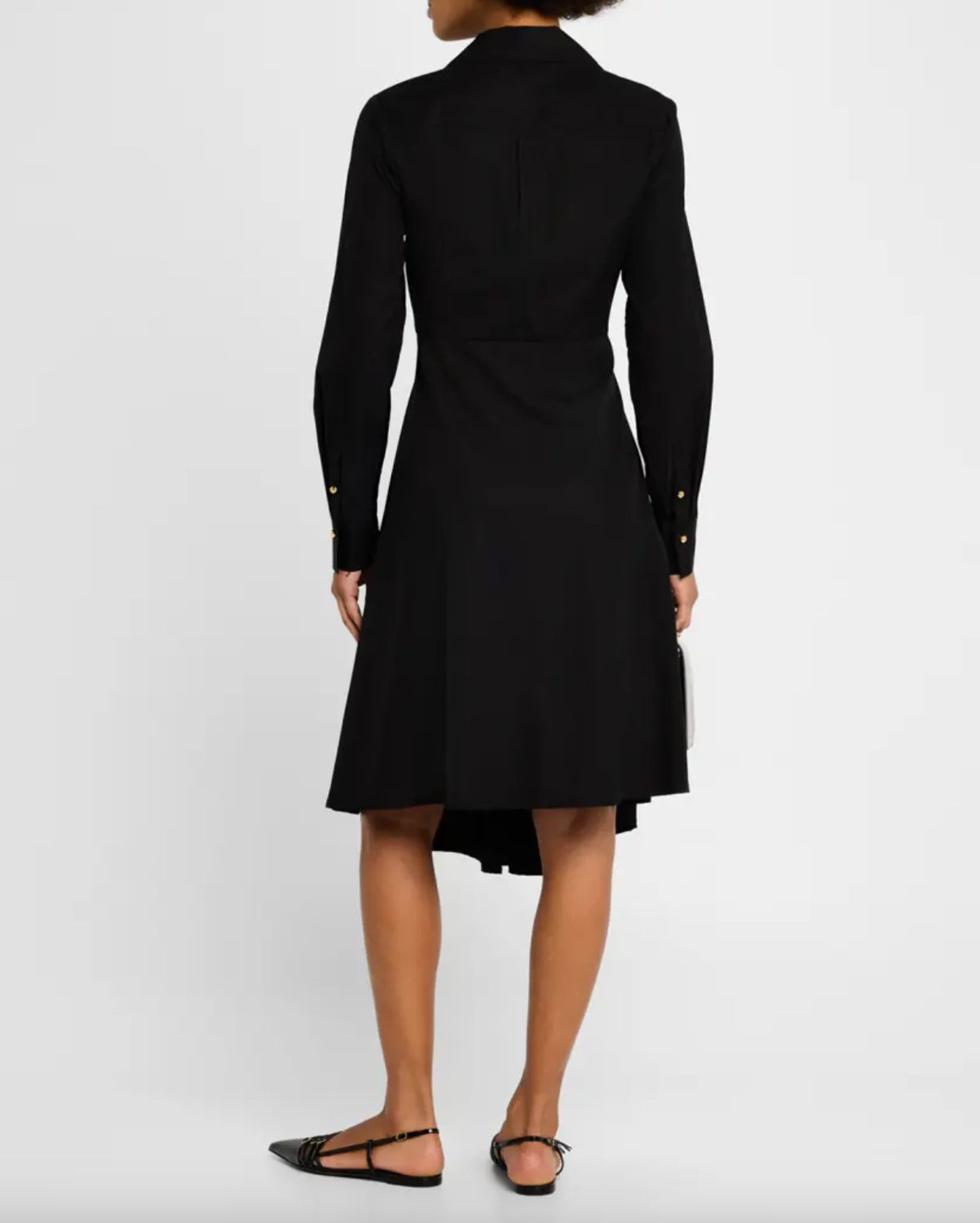 Derek Lam Helene Asymmetrical Shirt Dress in Black