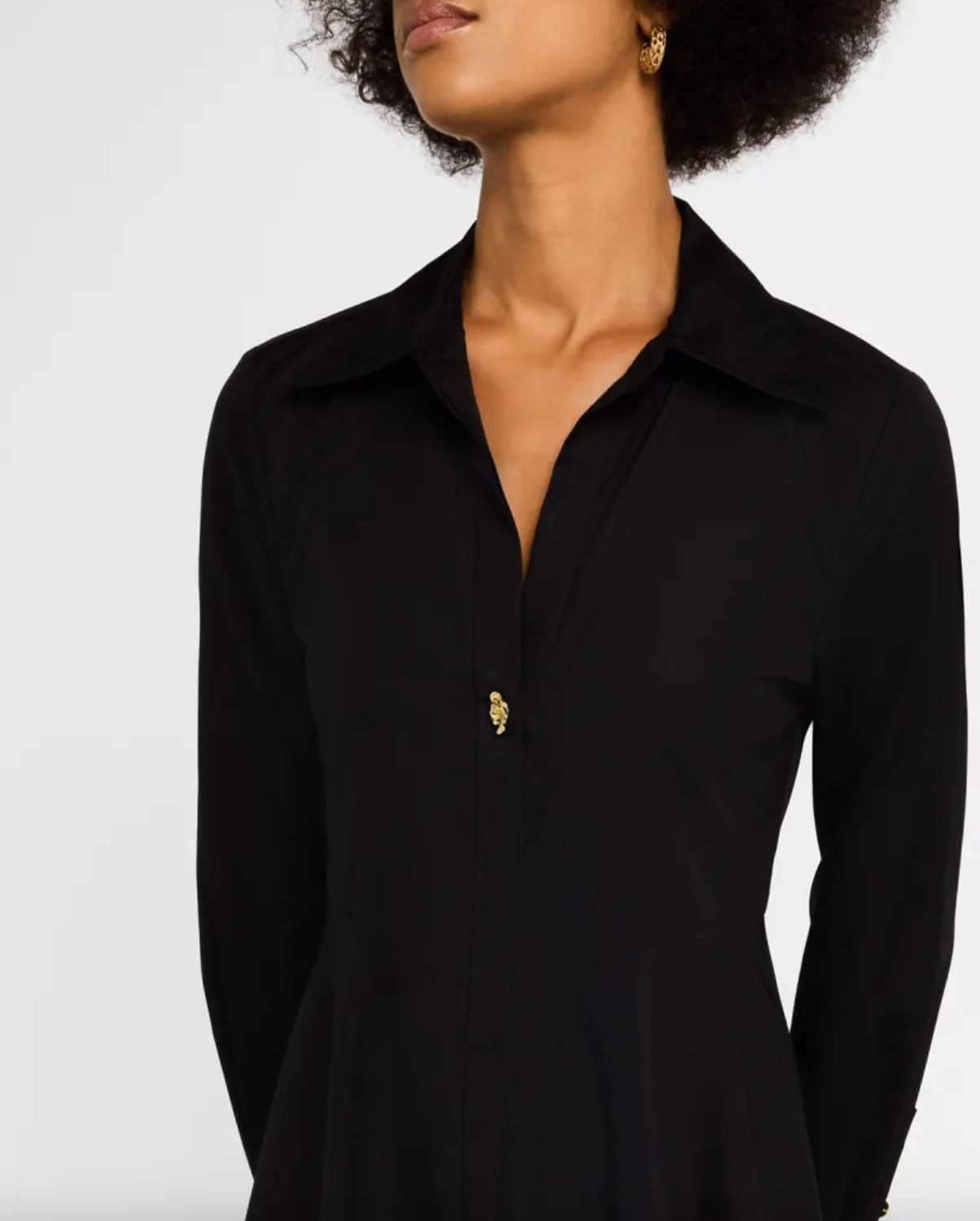 Derek Lam Helene Asymmetrical Shirt Dress in Black