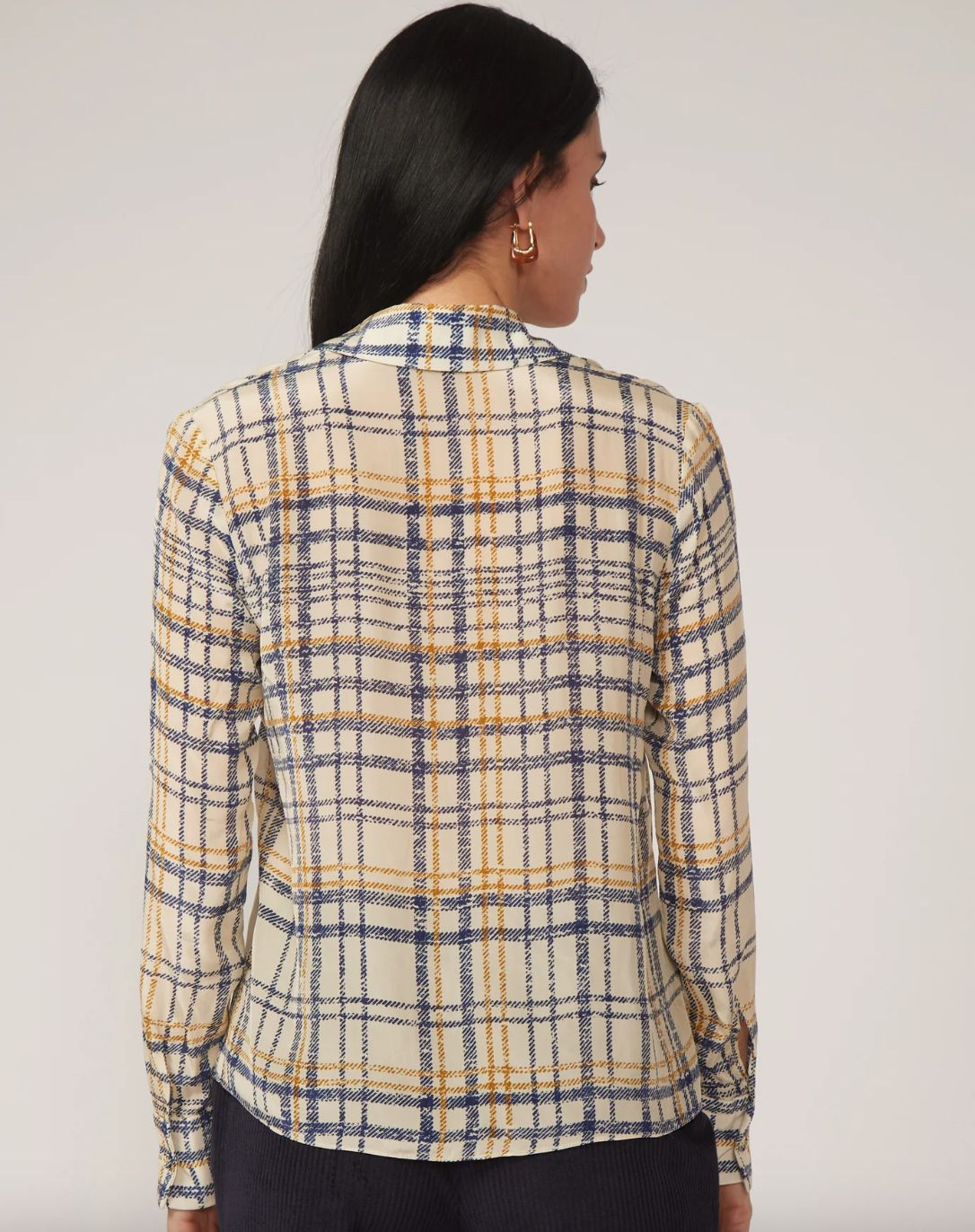 Gilner Farrar Troy Plaid Print Blouse