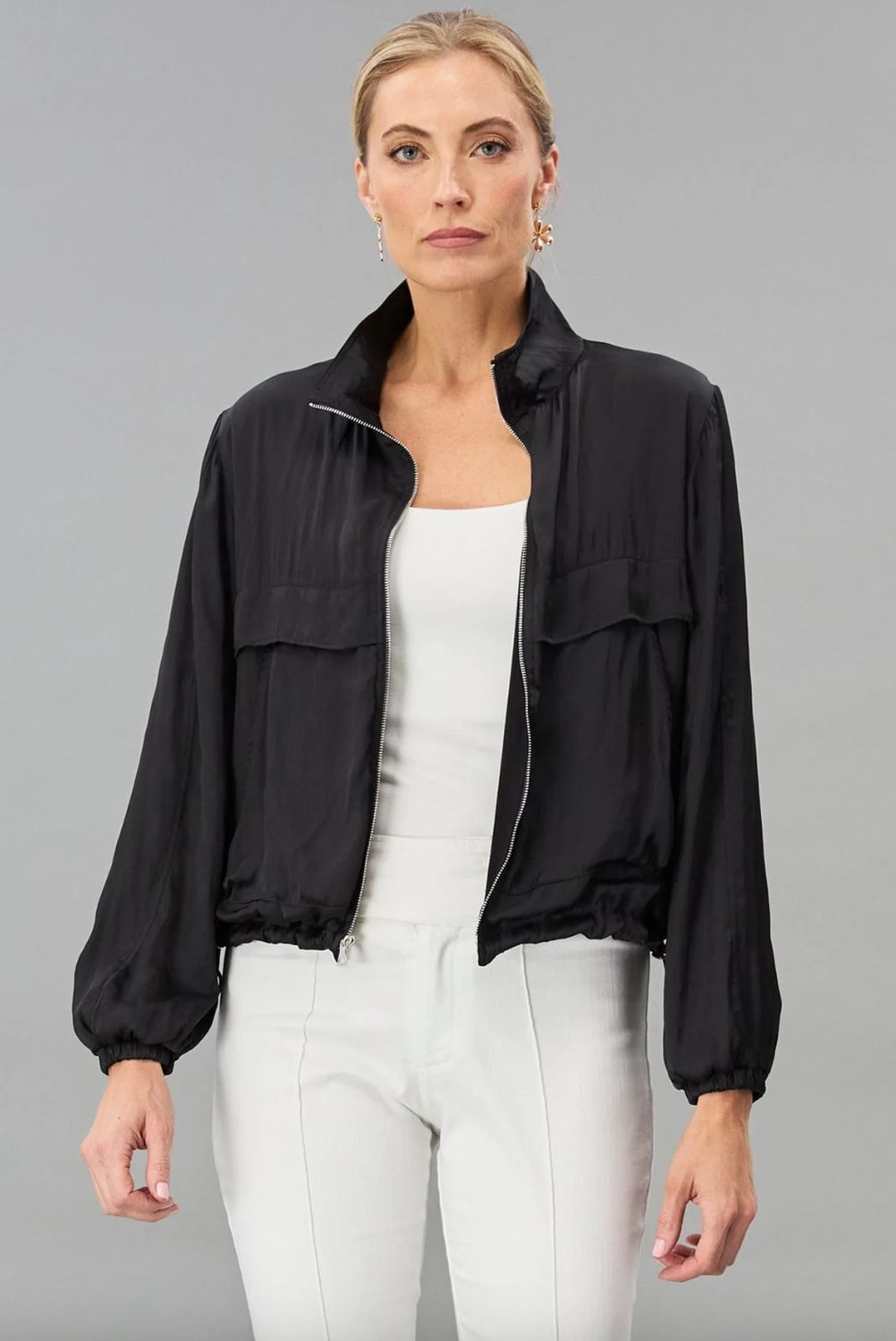 Lola &amp; Sophie Vintage Satin Windbreaker