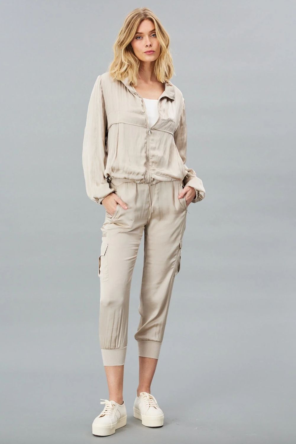 Lola &amp; Sophie Vintage Satin Windbreaker