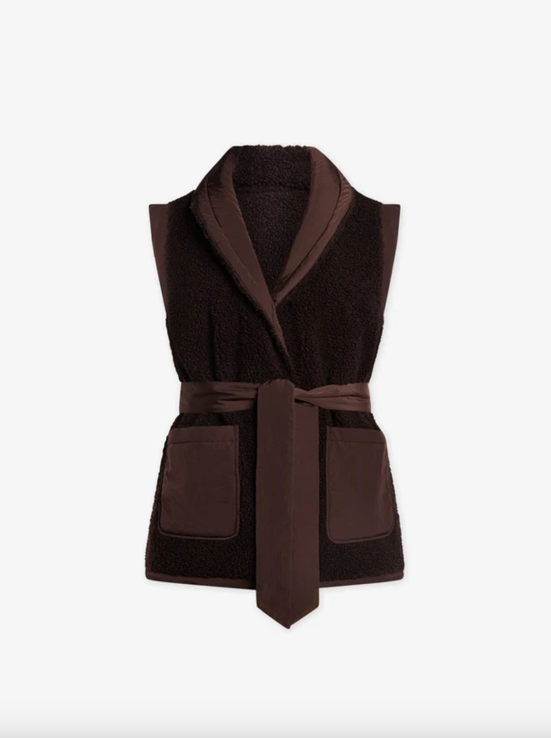 Varley Lanville Reversible Gilet (Vest) in Chesnut/Coffee Bean