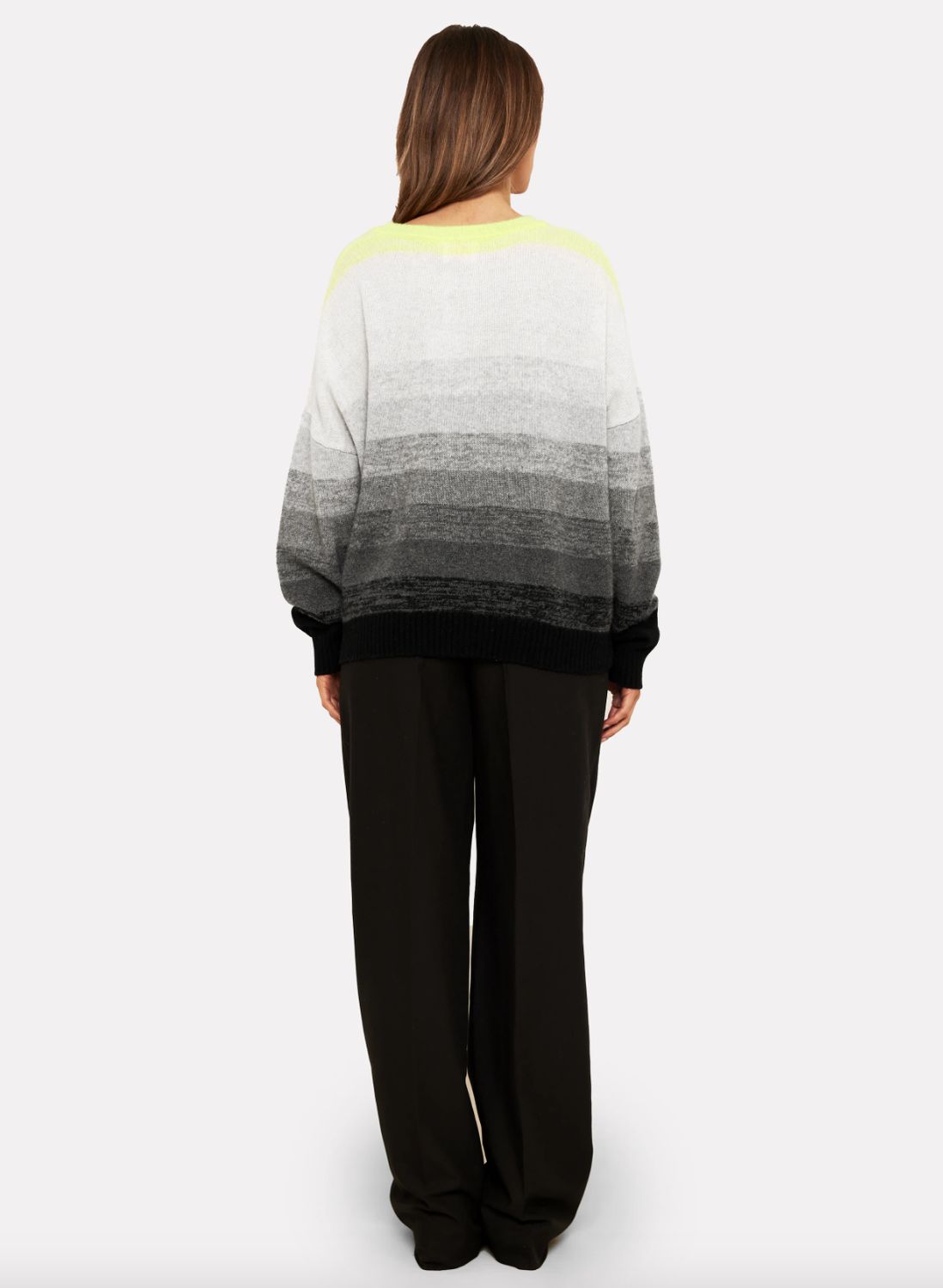 Brodie Cashmere Gradient Fade Crew Sweater