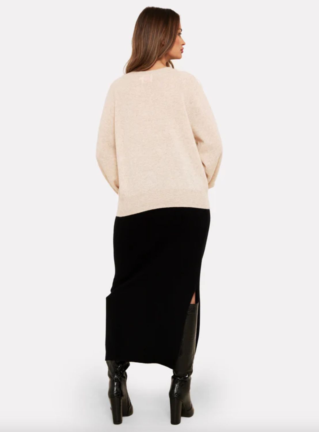 Brodie Cashmere Lace Sleeve Cardigan
