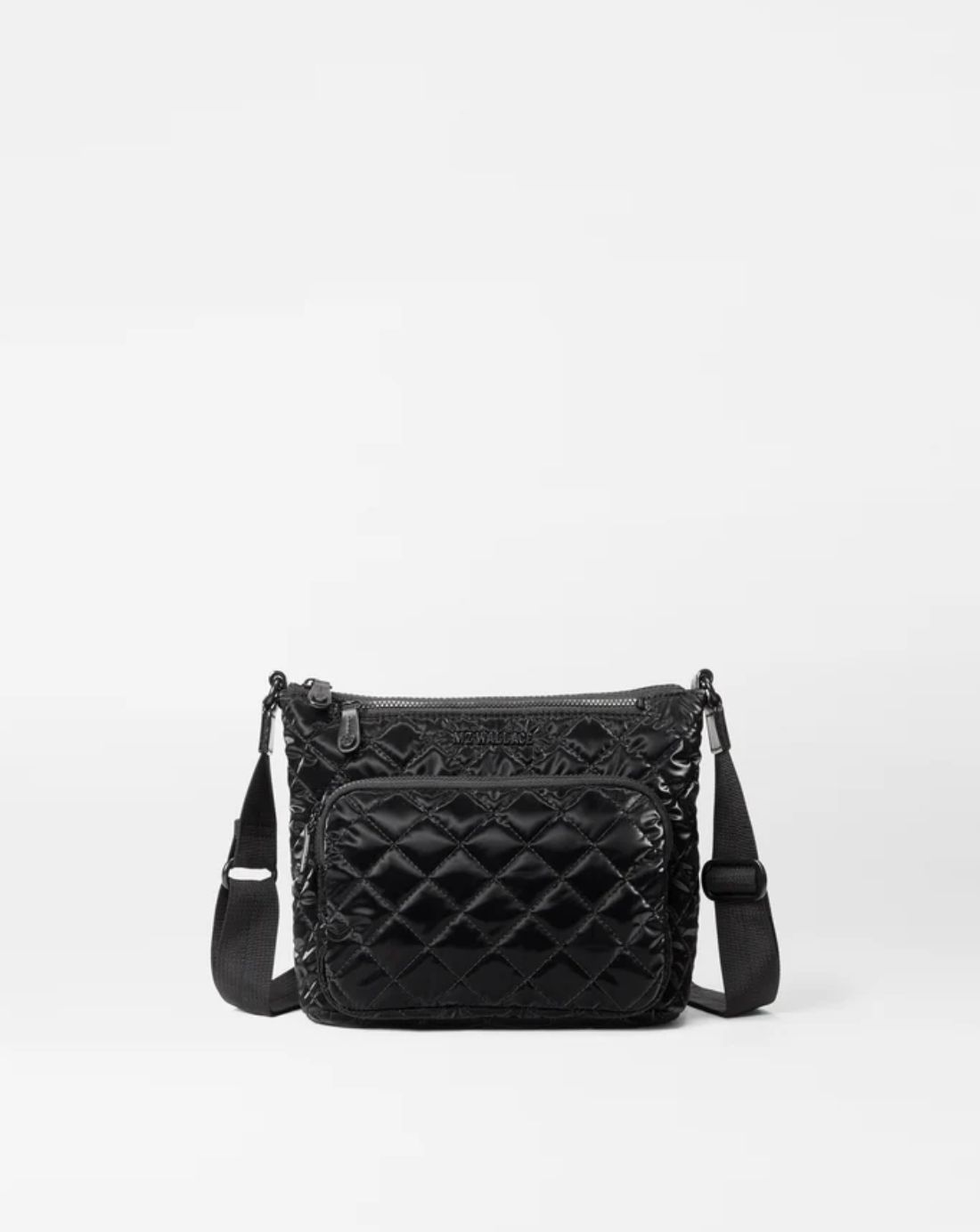 MZ Wallace Metro Scout Deluxe Crossbody in Black Liquid