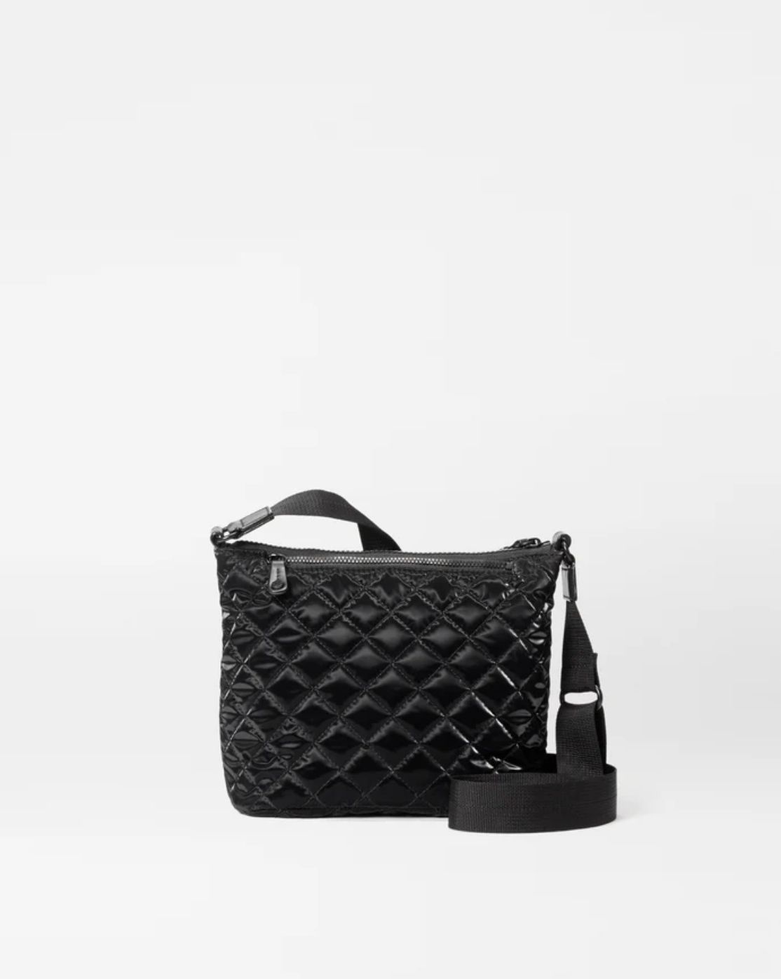 MZ Wallace Metro Scout Deluxe Crossbody in Black Liquid
