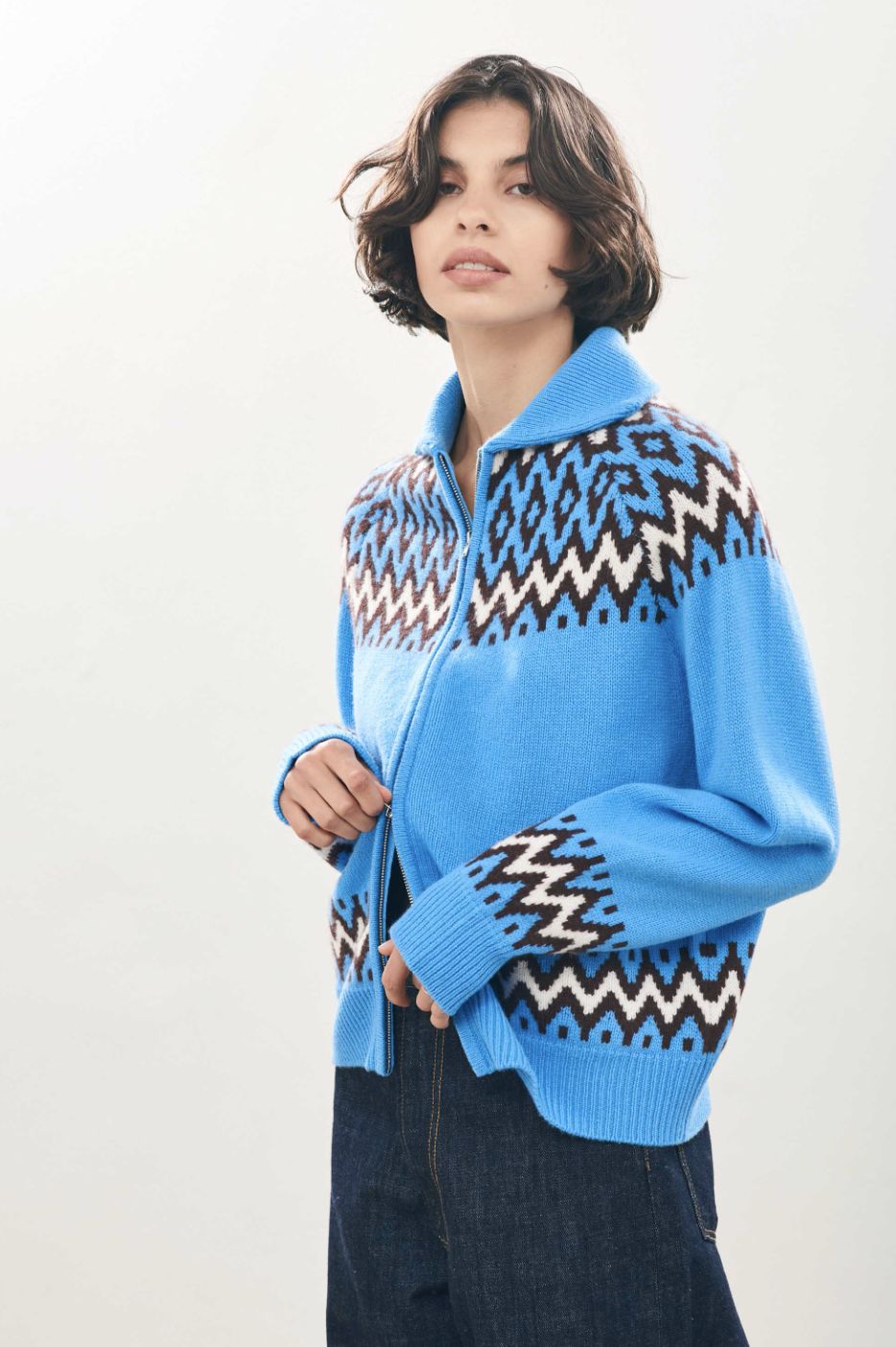Jumper Ski Zip Up Cardigan