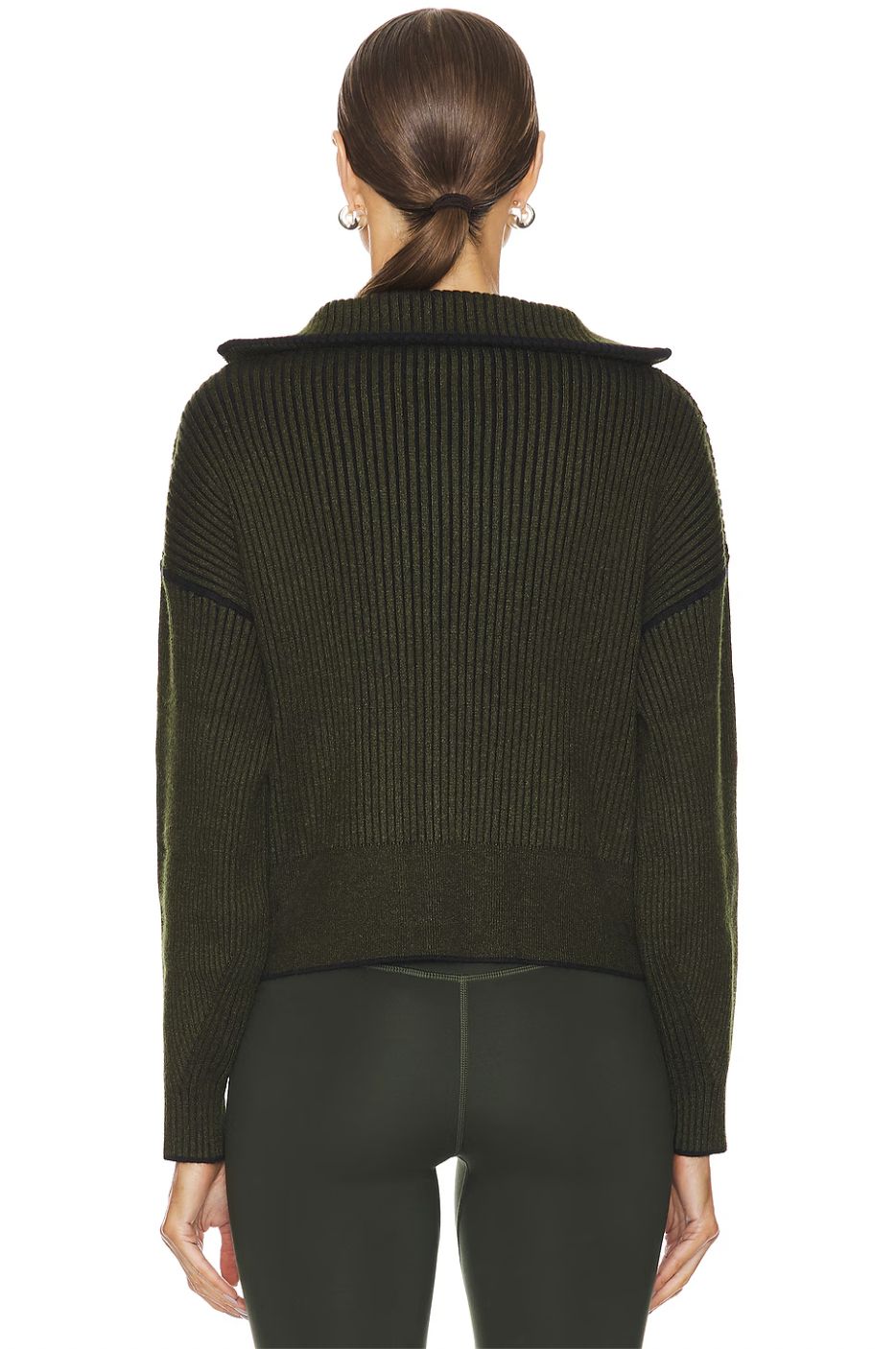 Varley Carmen Rib Knit Zip-Through Sweater