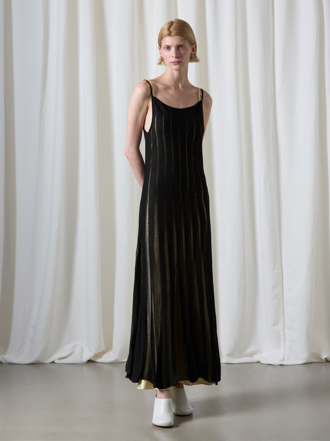 Roberto Collina Abito Plisse Slip Dress