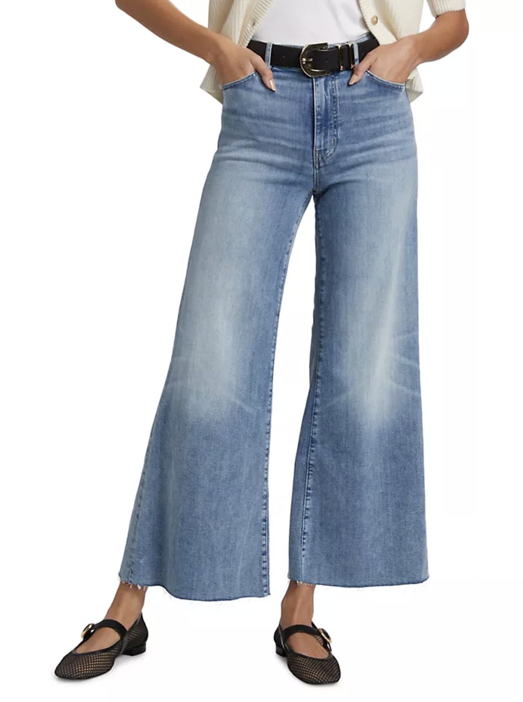 Frame Le Palazzo Crop Raw Fray Jean in Whimsy