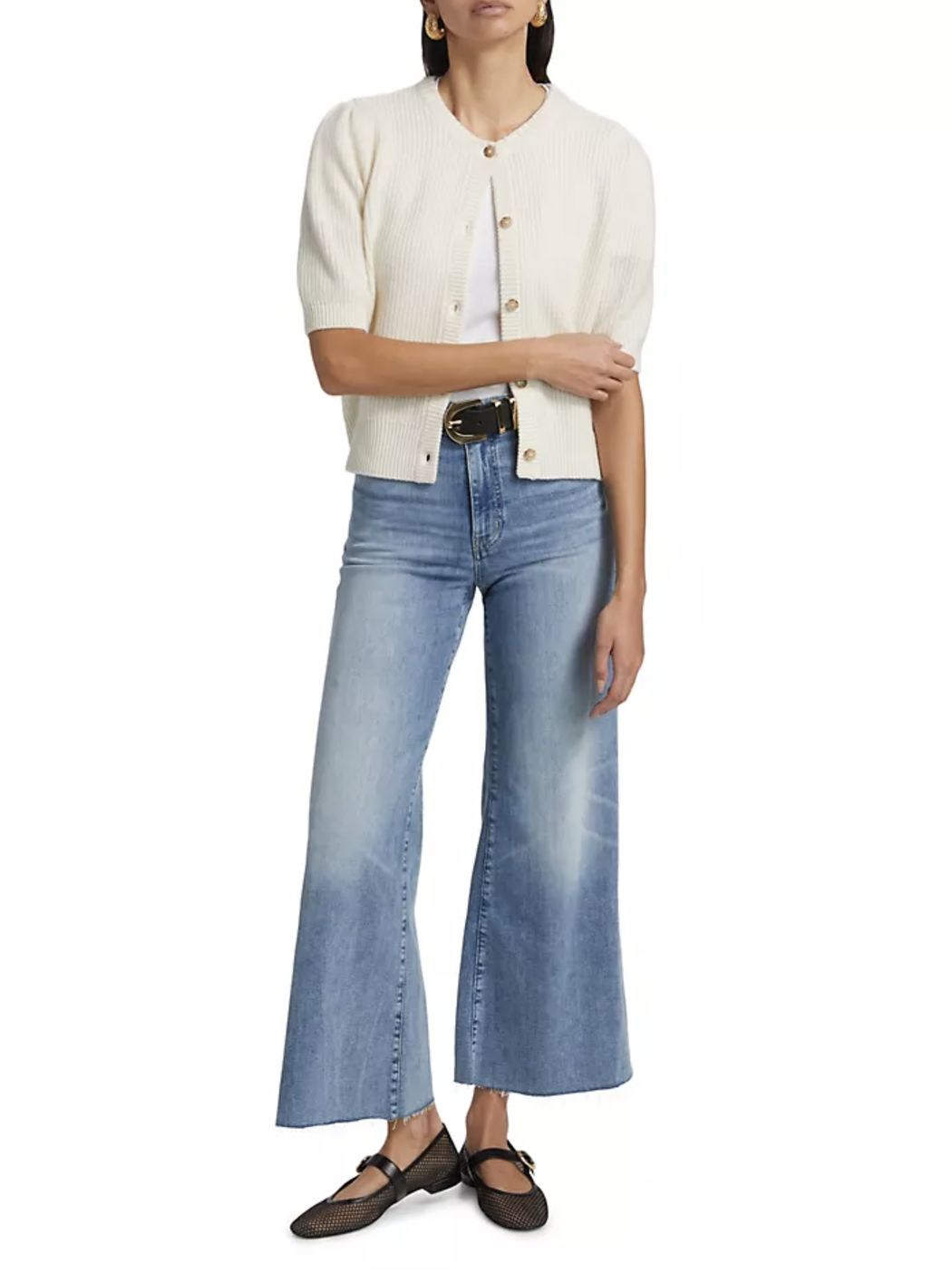 Frame Le Palazzo Crop Raw Fray Jean in Whimsy