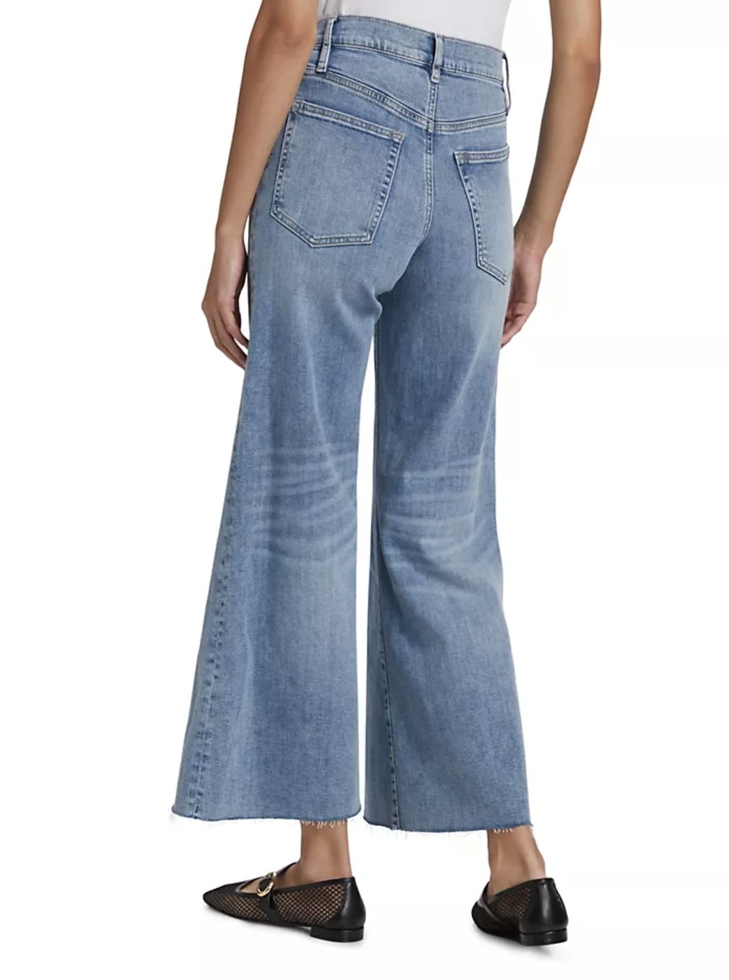 Frame Le Palazzo Crop Raw Fray Jean in Whimsy