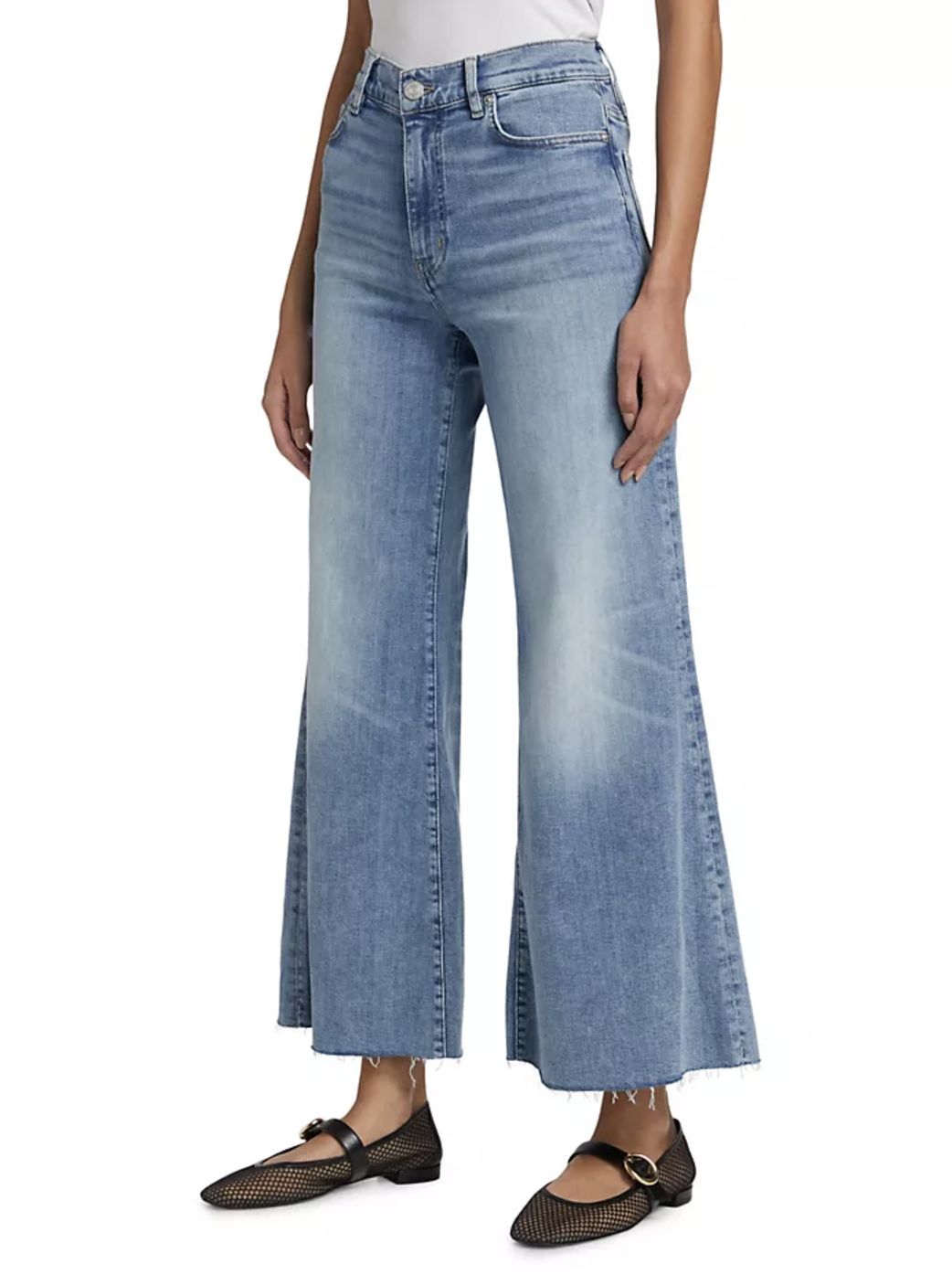 Frame Le Palazzo Crop Raw Fray Jean in Whimsy