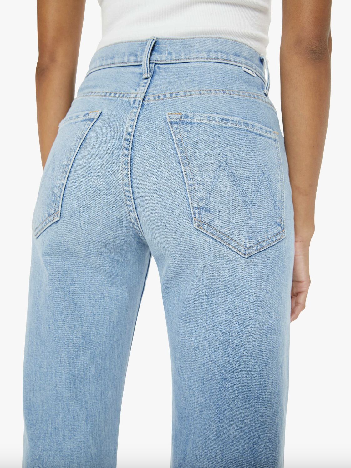 The Mother Rambler Zip Flood Jean in Read Between the Lines