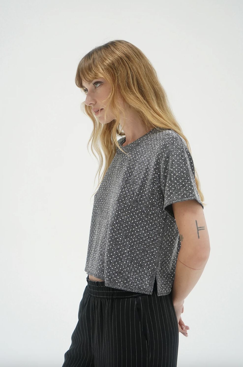 LNA Brooklyn Rhinestone Tee